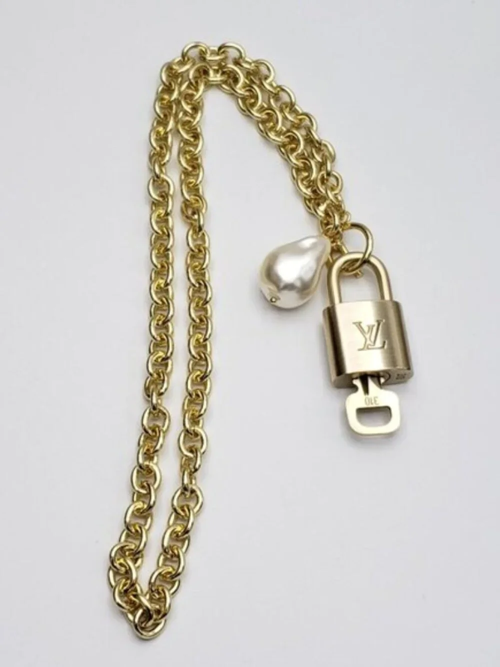 Authentic Louis Vuitton Gold Padlock w/unbranded 16k Gold Plated Stainless Steel